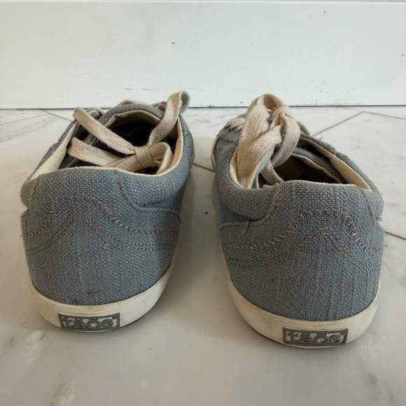 Taos Star Slate Blue Textured Canvas Zero Drop Flat Women’s 9 Comfort Sneakers - Picture 4 of 10
